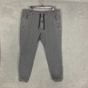 Diesel Jogger Pants Hybrid Mens 36 Gray Heather Drawstring Zipped Pockets Lounge